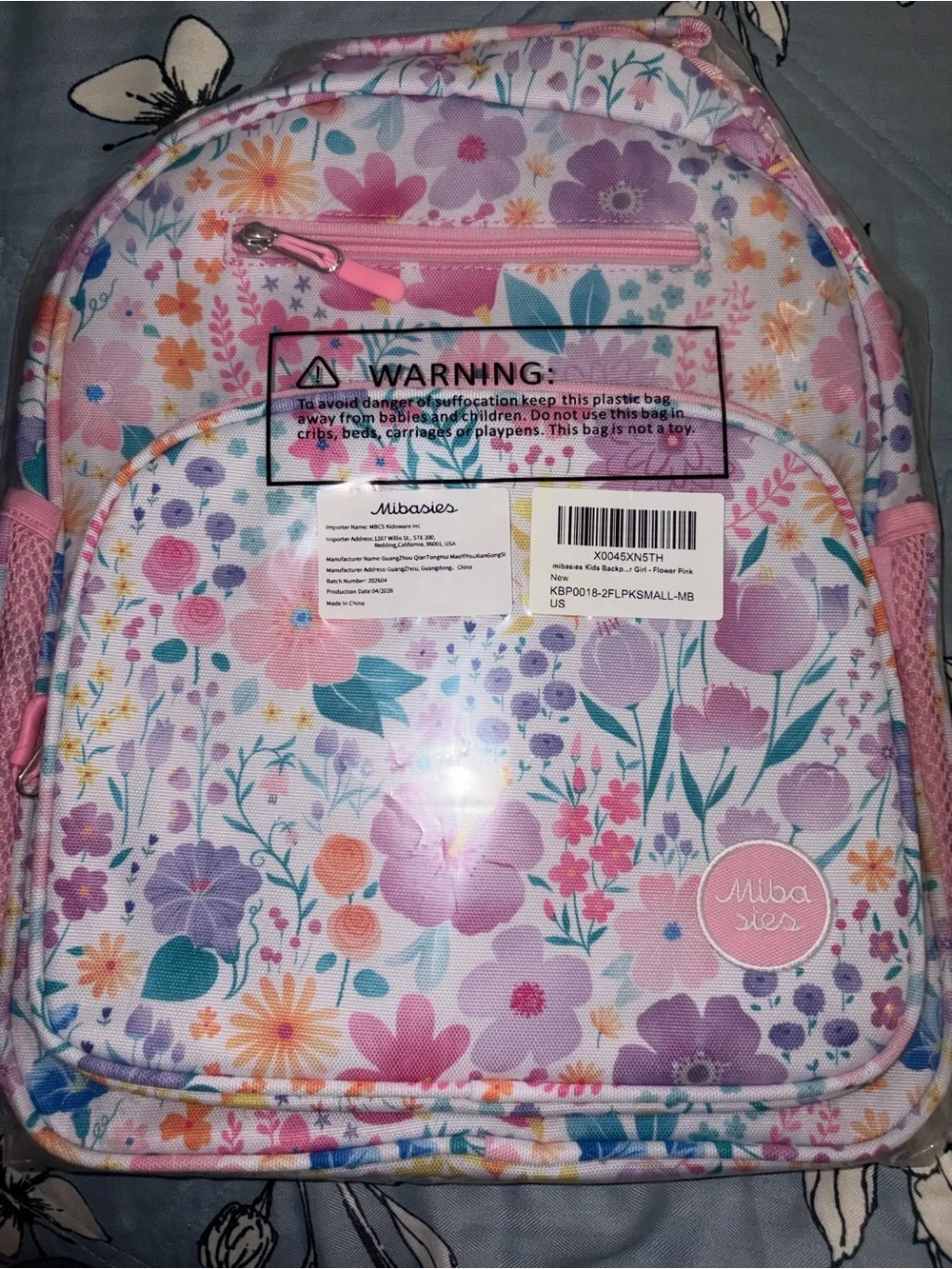 Pink Floral Kids Backpack
